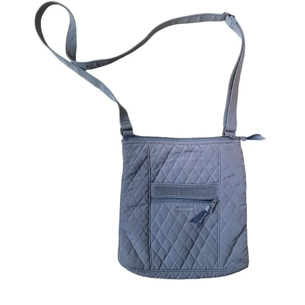Vera Bradley Solid Gray Crossbody Quilted Purse